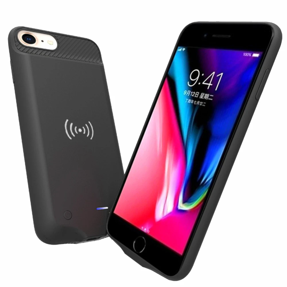 For iphone 7 Battery Case 3800 Mah Wireless Charging Smart Cover Power Bank For iphone 6 6s 7 8 Battery Case For iphone 7 Battery Case 3800 Mah Wireless Charging Smart Cover Power Bank For iphone 6 6s 7 8 Battery Case