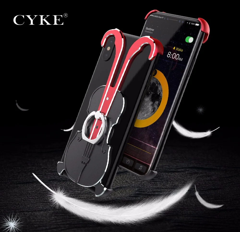 

CYKE Violin Shape Back Cover For iPhone X 8plus Case Aluminum Alloy Bumper Hard Case For Apple iPhone 8 plus 10 Accessories