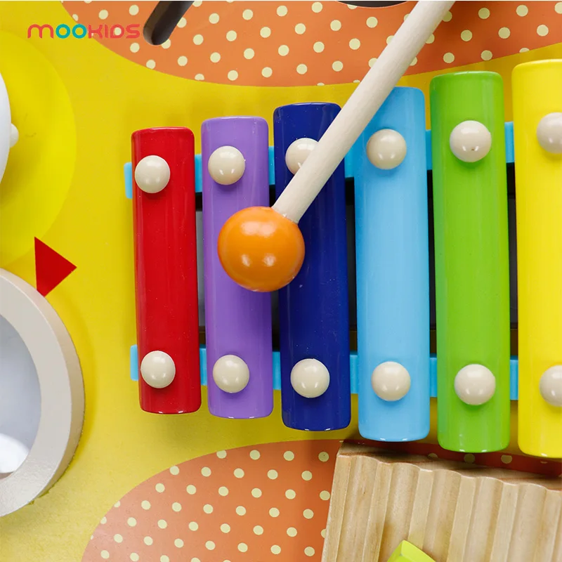 Mookids Деревянные игрушки животных ксилофон дети ранний музыкальный инструмент ручной стук Музыкальные инструменты для детей подарок