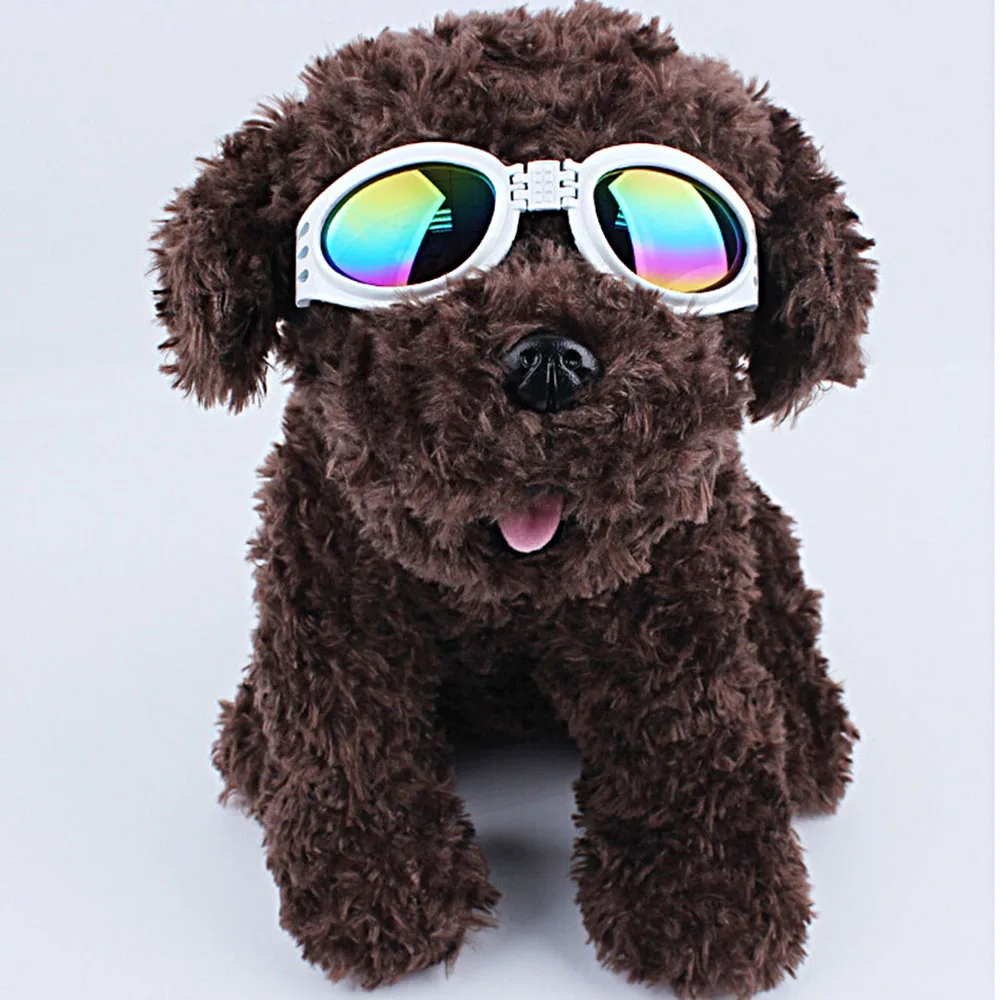 Pet Dog регулируемые УФ солнцезащитные очки белый глаз носить костюм складные солнечные устойчивые очки втулки продукт фото реквизит аксессуары