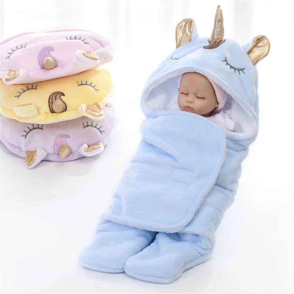 

Unicorn Winter Baby Sleeping Bag Newborn Flannel Toddler Baby Sleep Sacks Cartoon Bedding 65X75cm For 0-6 Months Kids Sleepsack