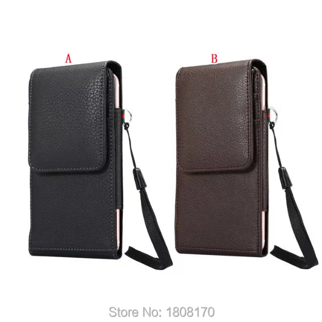 Universal Clip belt Holster Hasp Leather Case For iPhone 7