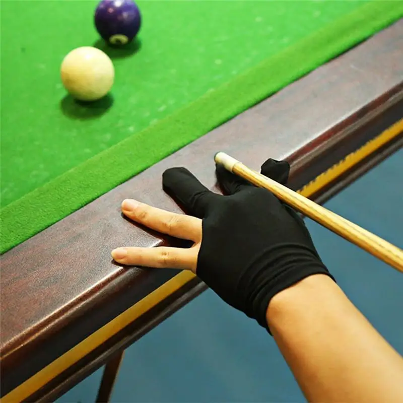 Black Spandex Billiards Gloves Snooker Glove Pool Left Hand Three