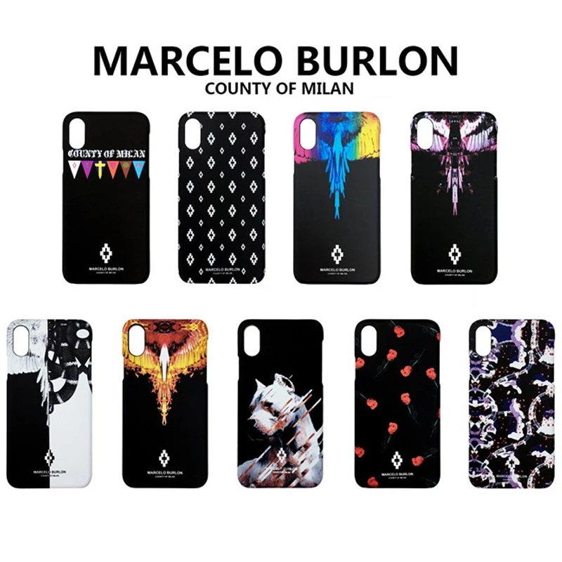 

Marcelo BURLon Brand snake wing Hard PC Protective Phone Case For iphone X XR XS MAX 8 7 6 6S Plus Cover For iphone X XR XS MAX