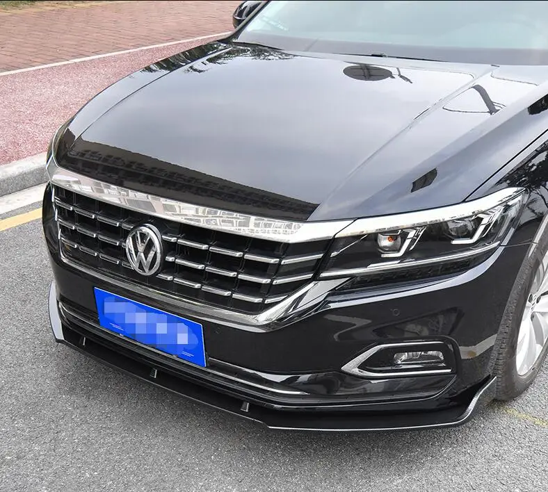 Автомобильный передний бампер спойлер для Volkswagen Passat пластик 3 шт. Разработанный Комплект кузова передний спойлер бампер Защита выхлопного отверстия