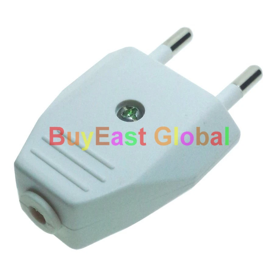 

(3 PCS) European EU 4mm Pin Max 250V 2.5A Type C CEE 7/16 Rewireable Power Plug White Color