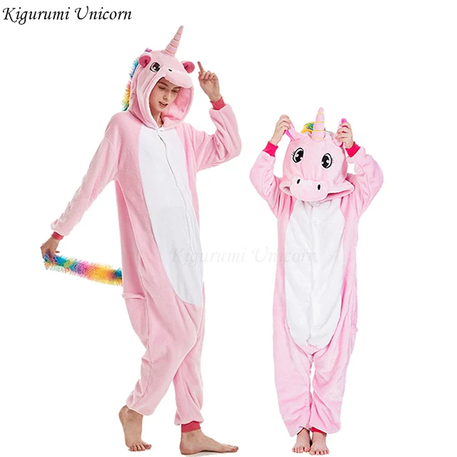 Boys Girls Pajamas Sets Kigurumi Unicorn Pajamas For Women Men Onesie Adults Animal Panda Stitch Sleepwear Cosplay Pyjamas Kids - Цвет: Лаванда