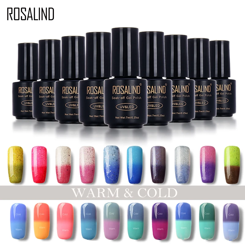 

ROSALIND 7ml Color Changing Nail Polish Soak off Nail Gel Polish Semi Vernis Permanent Nail Art gel lacquer