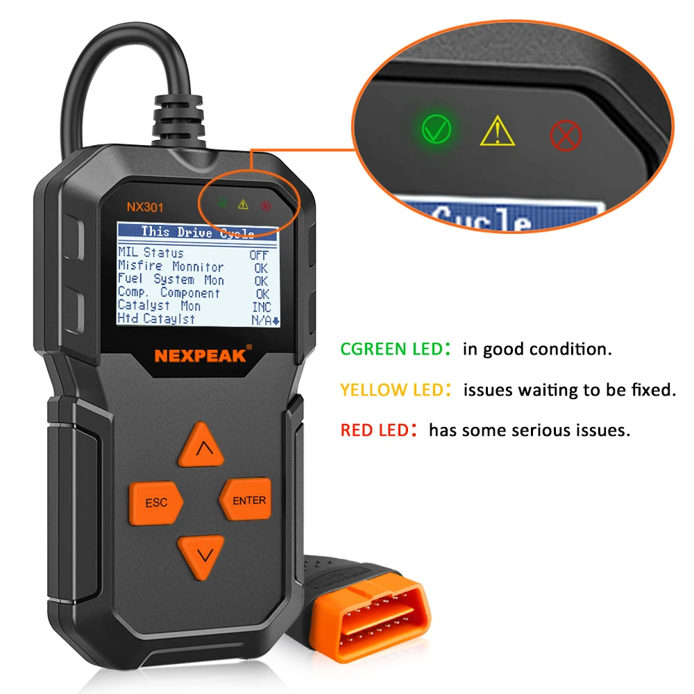 Лучшие ODB OBD2 сканер NEXPEAK NX301 автомобиля диагностический нескольких языках