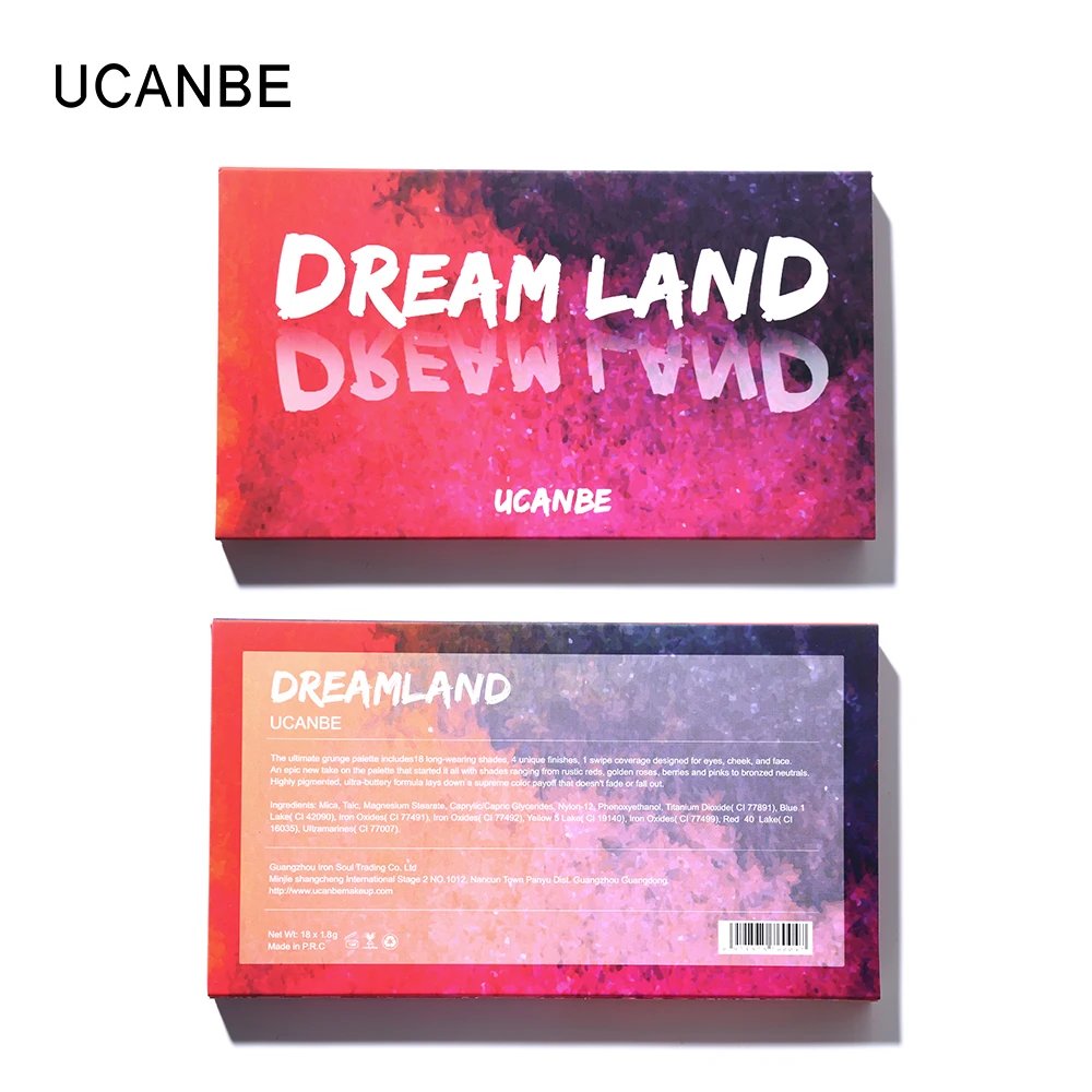 UCANBE Dreamland тени для век палитра 18 цветов матовые тени для век телесный пигмент, Шиммер натуральный светильник стойкий Smokyr макияж