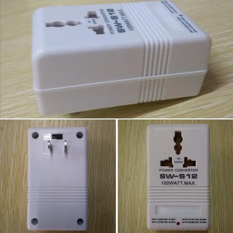 

60W Electrical Power Convering Device S12 AC 110V to 220V 100W Step Up and Down Dual Voltage Converter Transformer NEW Arrival