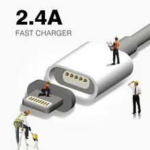 Maxium carga 2.4a magn&eacute;tica cable para iphone 5 5s 5c se 6 6 s 7 plus ipad mini tel&eacute;fono m&oacute;vil cargador im&aacute;n micro usb data Cable(China (Mainland))