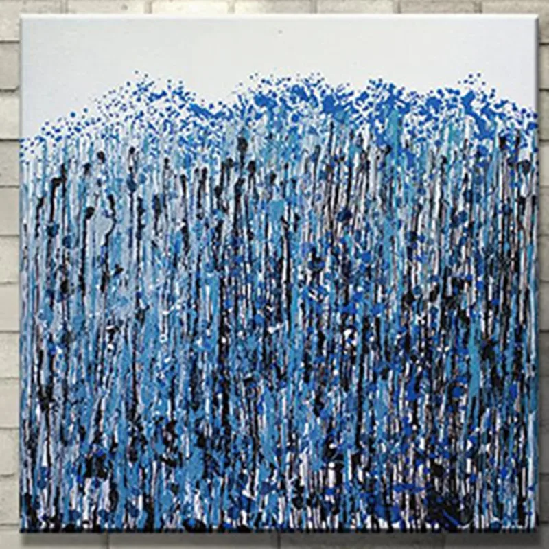 

Large Knife Blue Graffiti Painting Pictures Hand-painted Abstract Oil Paintings on Canvas Modern Home Decoration Wall Decor Arts
