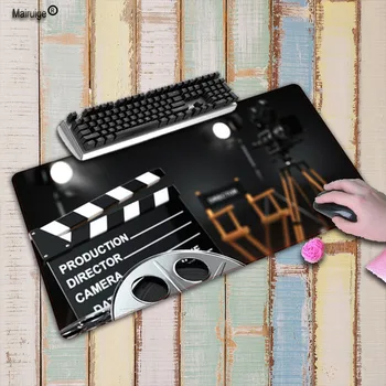 

Mairuige clapperboard movie spotlight Extra Large Gaming Mousepad Natural Rubber Gaming Speed Mouse Mat with White Lock Edge