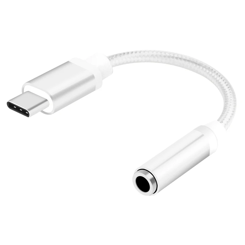 Адаптер для наушников type C до 3,5 мм usb type-C USB-C до 3,5 AUX аудио разъём, кабель Разъем для наушников переходник для Xiaomi 8 - Цвет: Sliver