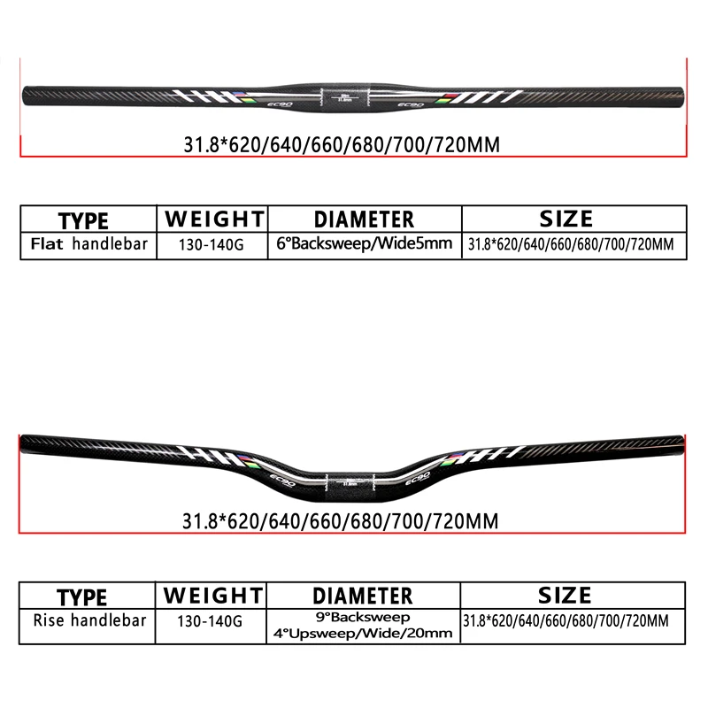 EC90 новейший руль для велосипеда полностью из углеродного волокна, руль для велосипеда MTB, руль для горного и дорожного велосипеда
