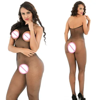 

Hanging Neck Hollow Women Tight Sexy Onesies Fullbody bodysuits bodystockings intimates romper