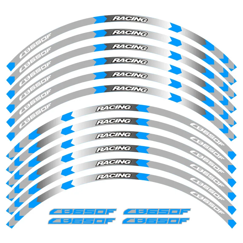 12-компонентный мотоцикла стикеры колеса модные декоративные стикеры в полоску Светоотражающая наклейка на обод для Honda CB650F