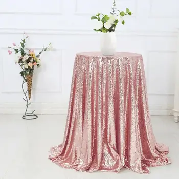 

Sequin Tablecloth Glitter Round Rectangular Embroidered Sequin Table Cloth For Wedding Party Festival Decoration Supplies