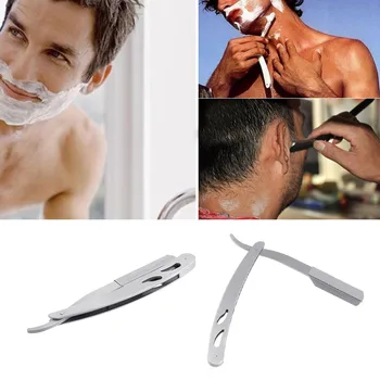 

1PC Fashion Men's Straight Edge Barber Razor Trimmer Eyebrow Knife Stainless Steel Hair Folding Shaver Makeup Tool Beauty