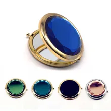 Women Cute Pearl Makeup Mirror Lovely Little Sheep Pocket Crystal Portable Double Dual Sides Compact Mirrors engrave letters free bling crystal mini beauty pocket mirror makeup compact mirror pearl sunflower stainless steel wedding gifts
