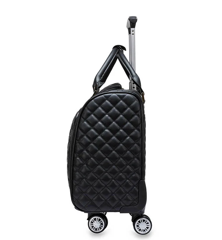 LeTrend Корейский ручной чемодан на колёсиках из искусственной кожи, Спиннер высокой емкости, тележка высокого класса, 16 дюймов, чемодан на колесиках, сумка для путешествий