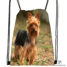 Custom Yorkshire-Terrier-@ 01-походная сумка на шнурке Cute Daypack Kids Satchel(черная спинка) 31x40 cm#180611-03-115