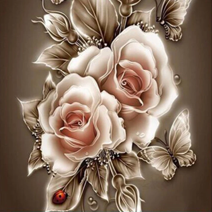 

Diamond Painting Bloemen Roses Embroidered With Rhinestones Paintings DIY 5d Beaded Pictures Bead Embroidery Mosaic Pictures