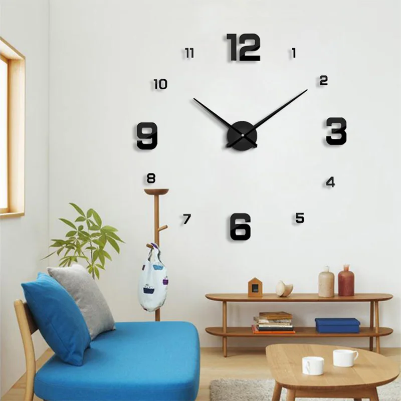 

2019 New wall clock modern designHome decoration big mirror 3D DIY large decorative wall clocks watch unique gift Freeshipping