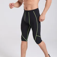 Для мужчин капри укороченные штаны колготки Для мужчин сжатия Gymming леггинсы джоггеры Фитнес брюки 2B1287