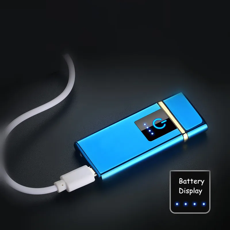 Электрические Зажигалки Курительные аксессуары с USB Перезаряжаемый отпечаток