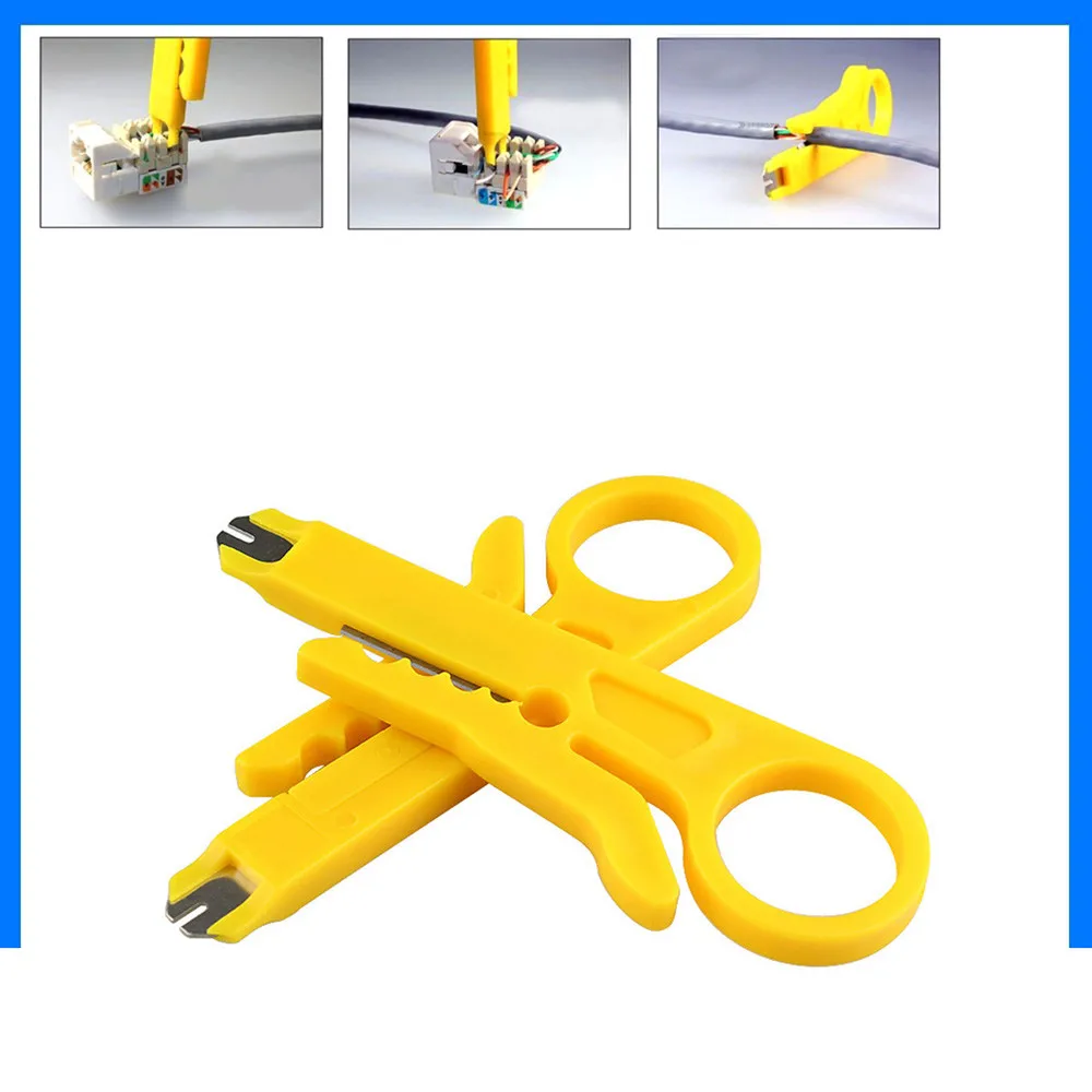 2pcs RJ45 Cat5 Punch Down Tool Network UTP LAN Cable Wire Cutter Stripper Tool