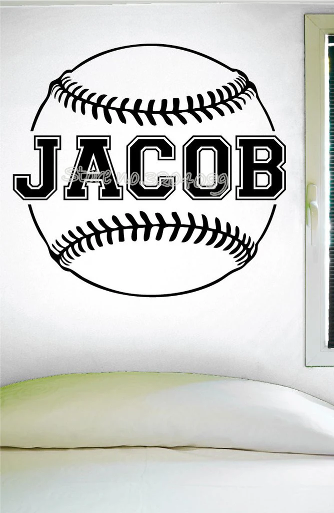 Color /& Size Personalized Baseball Softball Name Vinyl Decal Sticker Car Window