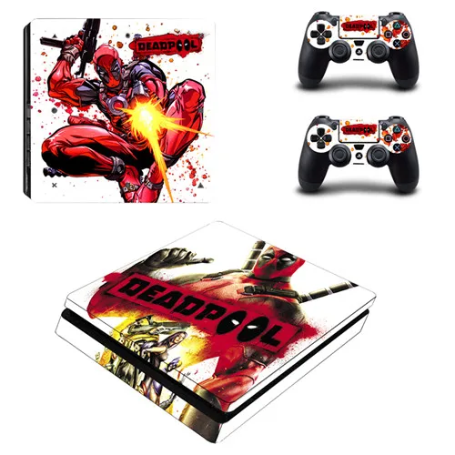 Deadpool PS4 тонкая Наклейка защитная накладка наклейка для PS4 Slim консоль и контроллер винил - Цвет: YSP4S-0261