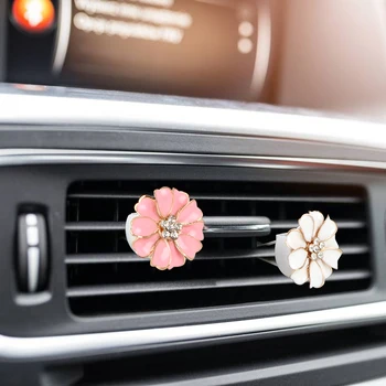 

LEEPEE Car-styling Auto Outlet Fragrant Perfume Clip Car Air Freshener Solid Fragrance Interior Accessories Flower Shape