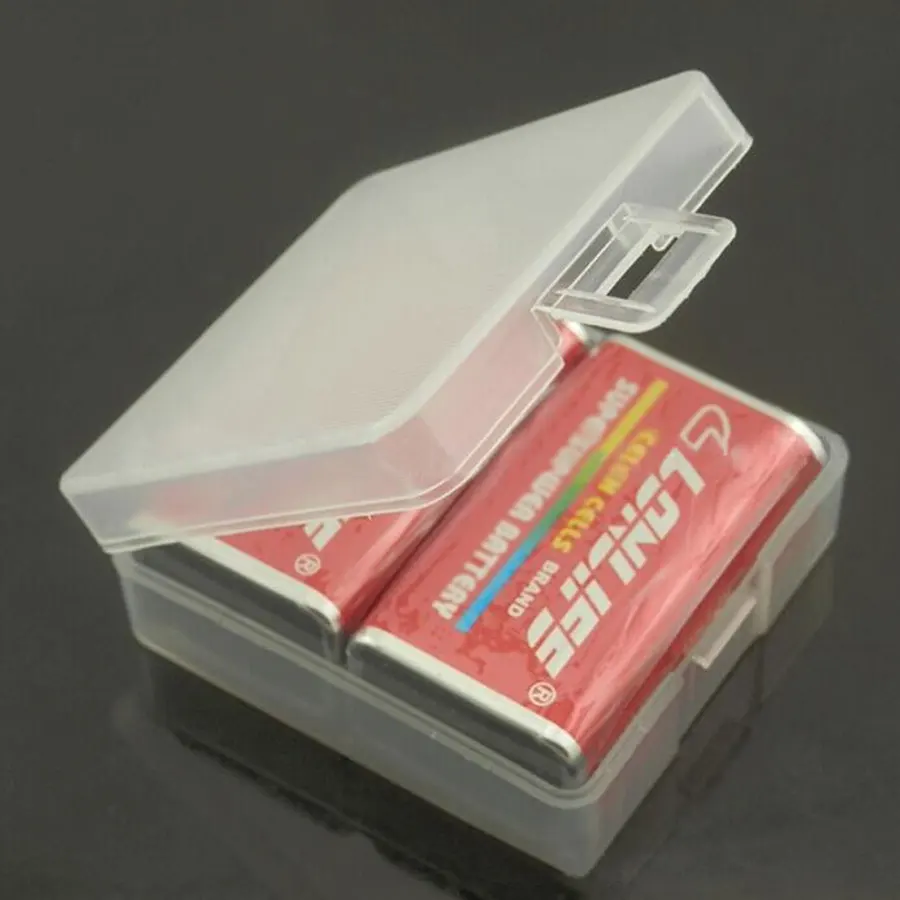 Пластиковый прозрачный контейнер для аккумуляторов 2 шт. 9 в|battery case holder|plastic battery