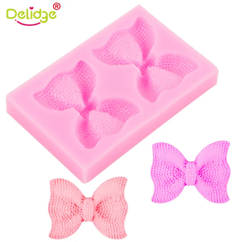 

Delidge HOT 2 Bow Ties Silicone Fondant Mould 3D Sugarcraft Chocolate Candy Cookie Mold Baking Wedding Cake Decorating Tools