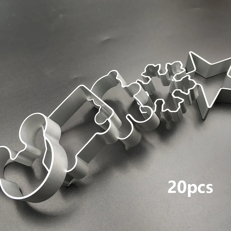 

20pcs Cookie Cutter Mold Made of Aluminum Alloy DIY Baking Cute Shape Cake Decorating Tools(random styles)