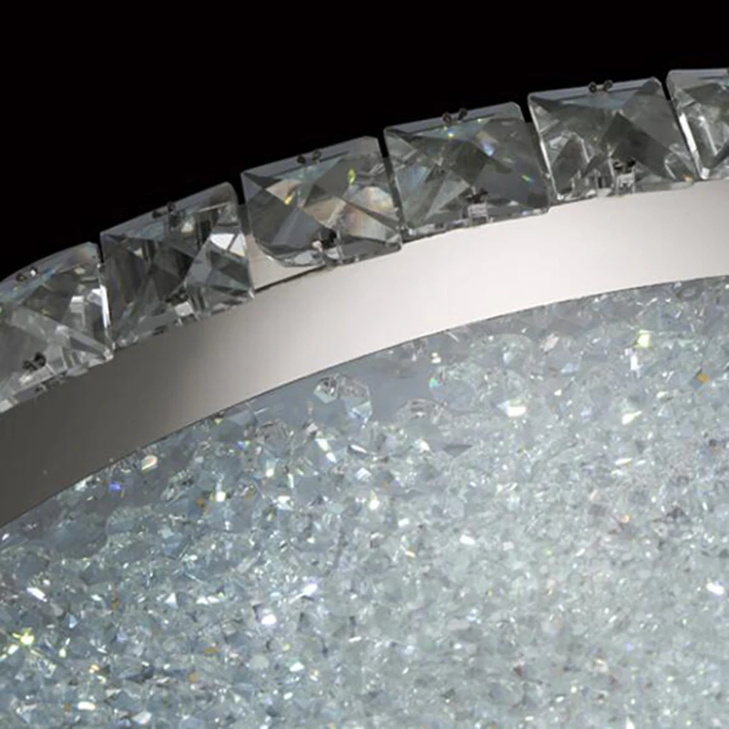 Современный светодиодный потолочный светильник с кристаллами для гостиной, роскошный потолочный светильник, круглый ультратонкий 6 см диаметр 35 см