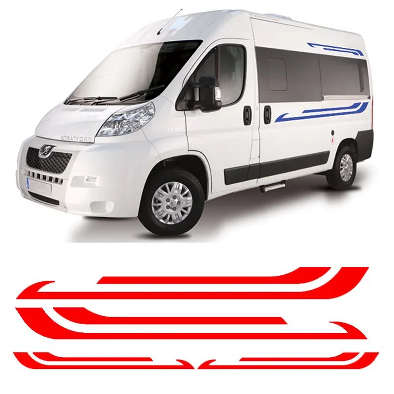 Полосы для дома на колесах Виниловые наклейки-Camper Van Horsebox Caravan RV наклейки