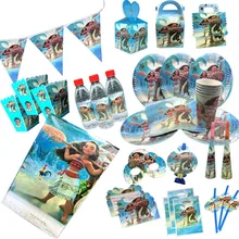 Omilut moana decoração de festa de aniversário, toalha/copos desenhos animados mnana para festa, decoração de festa infantil