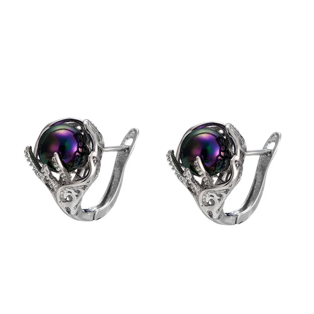 

New fashion cute colorful pearl earrings plated non-allergic earrings 925 silver