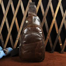 Кожаный мужской повседневный модный дорожный треугольный нагрудный Слинг Сумка Дизайн " таблетки один плечевой ремень сумка мужской 008c