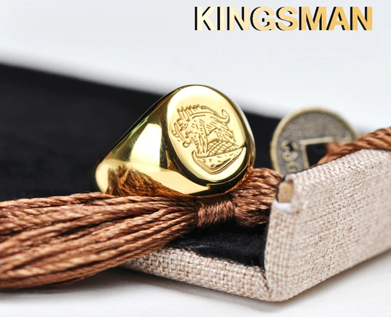 Kingsman Ring The Secret Service Custom Signet Rings For Men Women Cosplay 925 Silver Color Brass Gold Color Free Engrave Cool