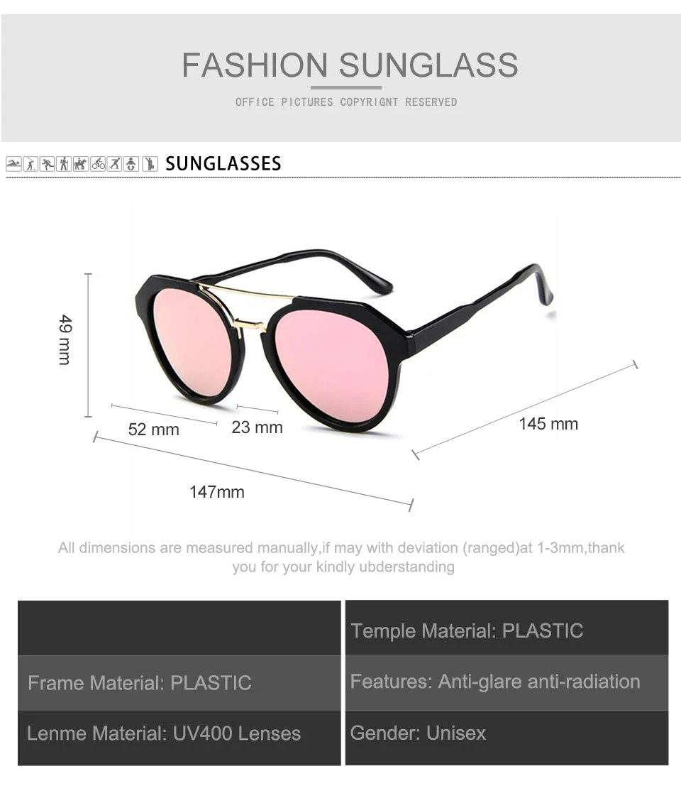 ALIKIAI Sunglasses Women 2018 Pink Mirror Ladies Shades Vintage Sun Glasses For Women Polaroid Luxury Hot Ray Sunglasses Men (3)