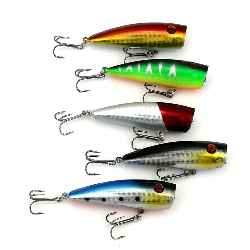 

New Arrival 5 pcs 7cm 9g Big Popper Fishing Lures 3d Eyes Bait Crankbait Wobblers Tackle Isca Poper Japan fishing tackle