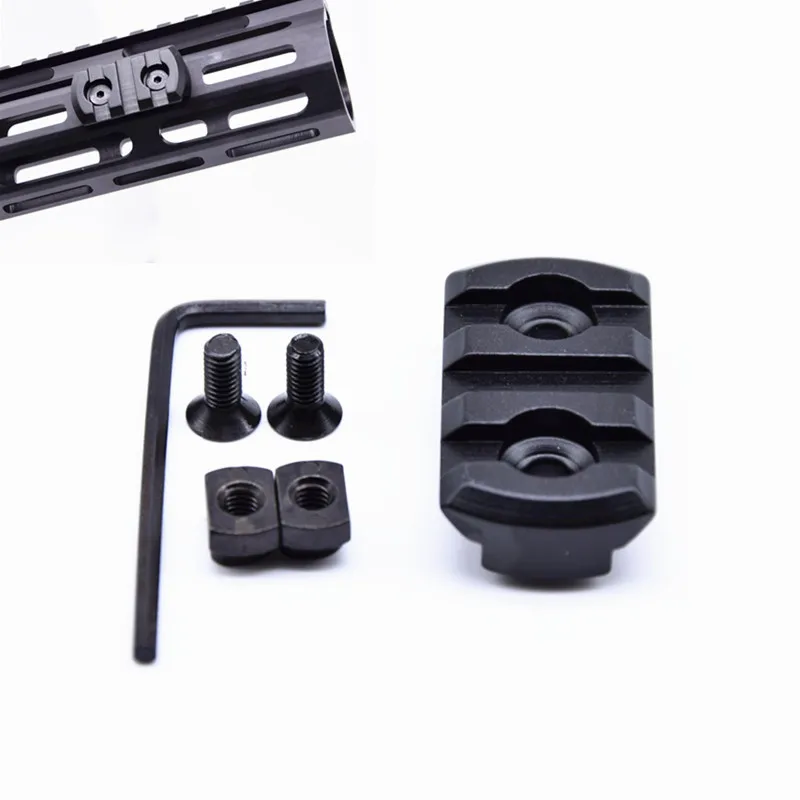 

3 Slot Black MLOK Rail Section AR15 M4 M16 M-lok Handguard 20mm Picatinny Rail Adapter Tactical Ultrathin rail base