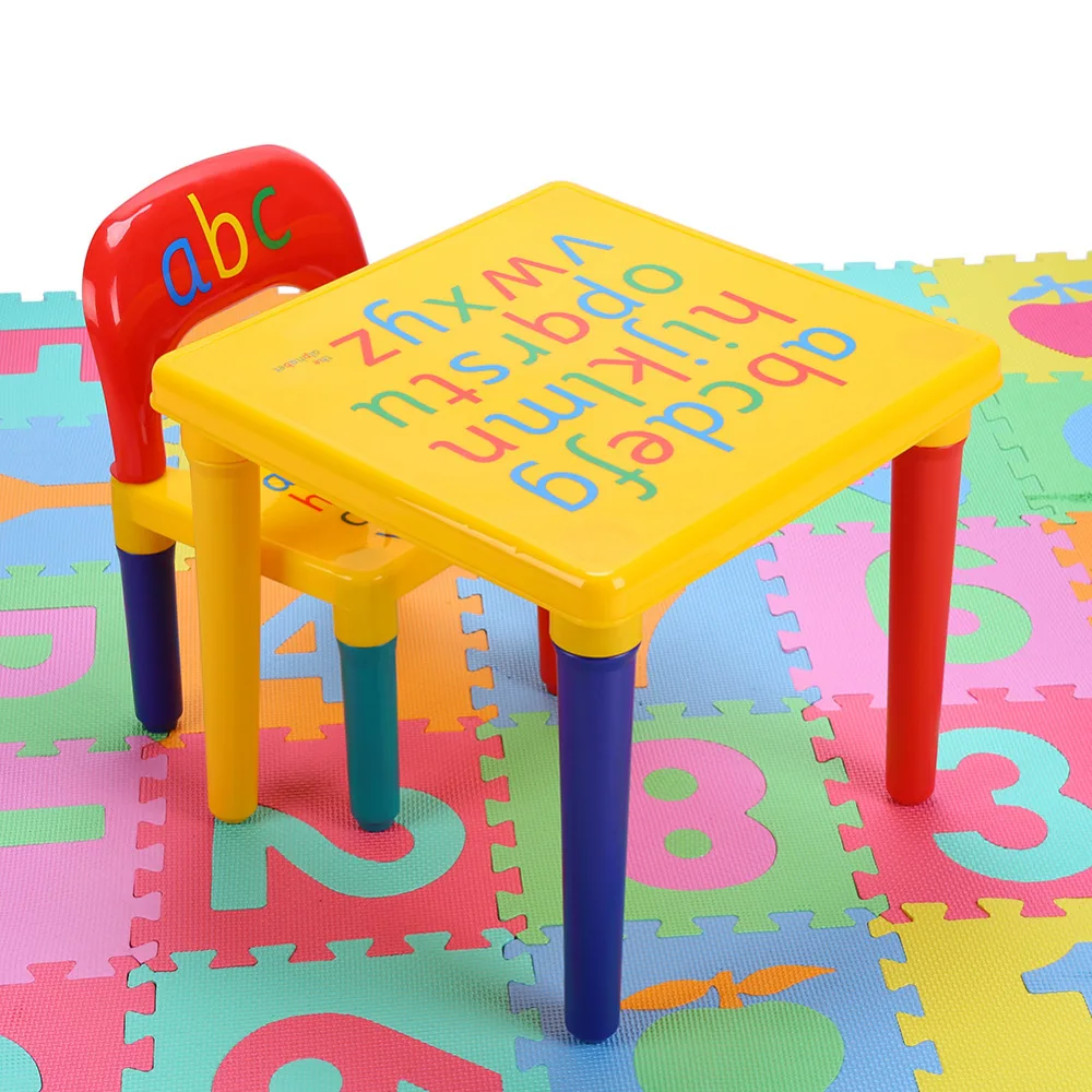 Стол и стулья из пластика 2 шт. набор сделай сам для детей игровой малышей Веселая - Фото №1