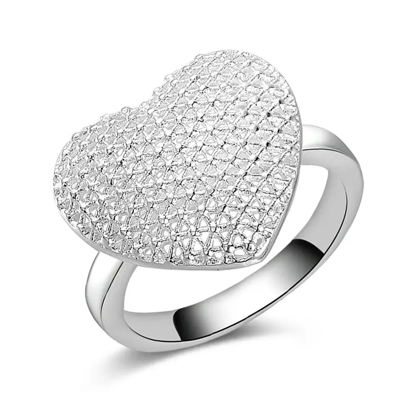 Pop Water Drop Ring White Gold Plated Fashionable Ring White Cubic Zirconia Womens Rings Anniversary Jewelry R68