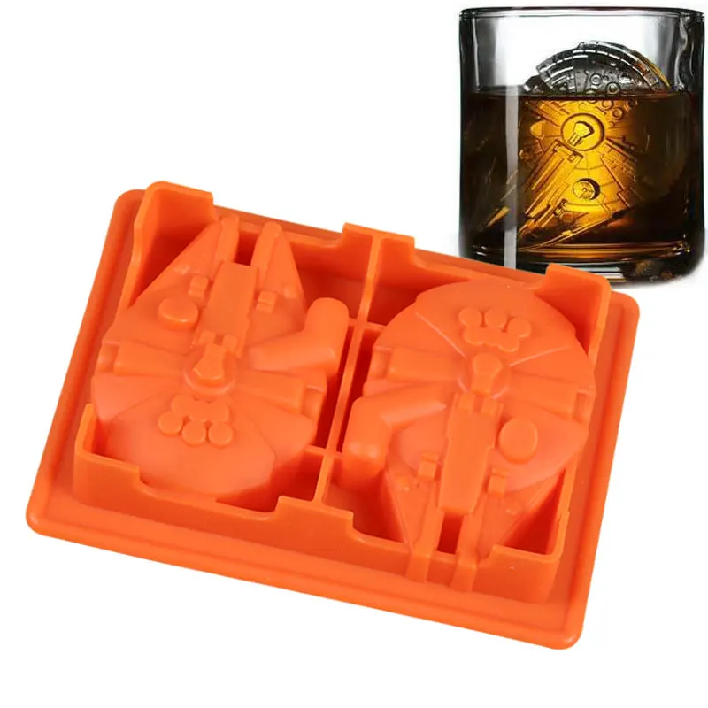 

Star Wars Falcon Millenium Ship Ice Cubes Mold Maker Bar Party Silicone Trays Kitchen Tool, A Great Mens Gift